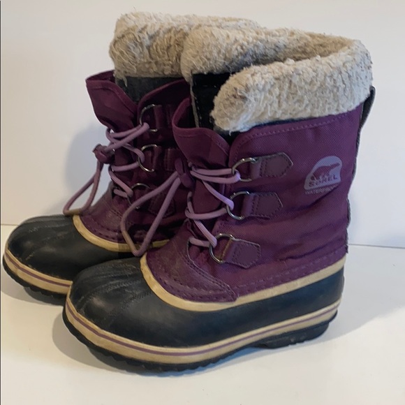 Sorel purple youth Caribou boots - Picture 2 of 5